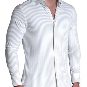 "The Aaria" Sport Shirt - Light Grey Bengal Stripe